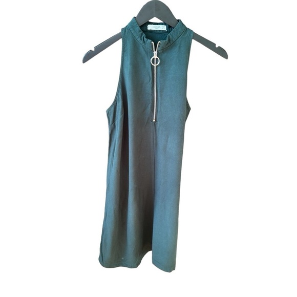 Dark emerald green Mango A line dress size S - Picture 1 of 7